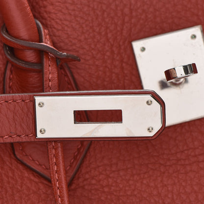 Hermes Taurillon Clemence Birkin 35 Rouge Venetian 19 of 36