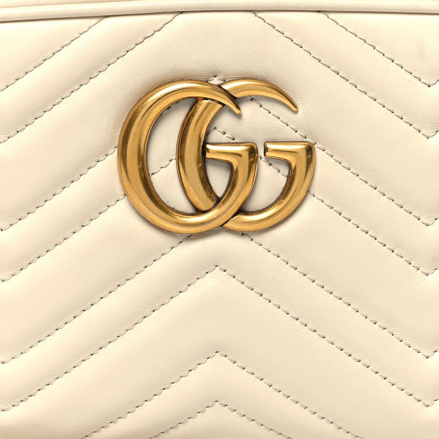 Gucci Calfskin Matelasse Small GG Marmont Chain Shoulder Bag White 8 of 12