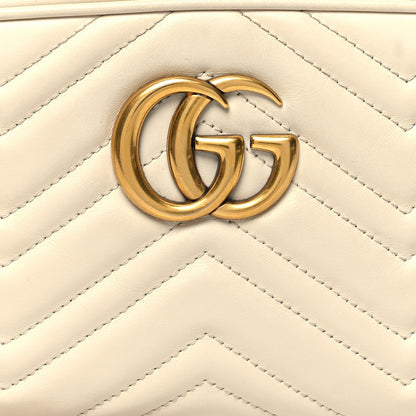 Gucci Calfskin Matelasse Small GG Marmont Chain Shoulder Bag White 8 of 12