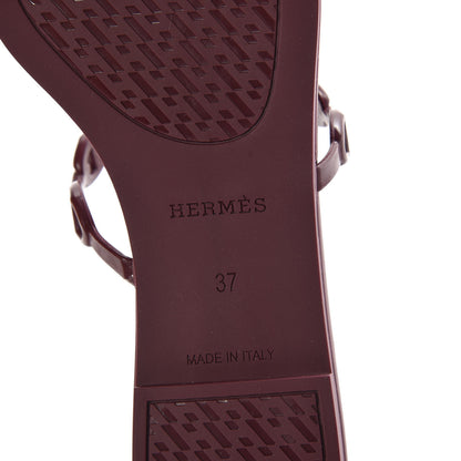 Hermes Rubber Chaine d'Ancre Rivage Sandals 37 Bordeaux 6 of 8