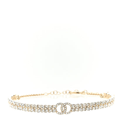 Chanel Crystal Sparkling Wheat CC Choker Necklace Gold 1 of 4