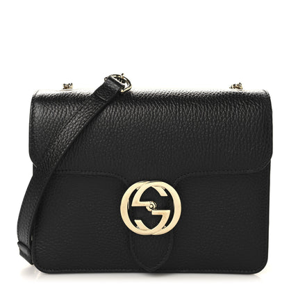 Gucci Dollar Calfskin Small Interlocking G Shoulder Bag Black 1 of 11