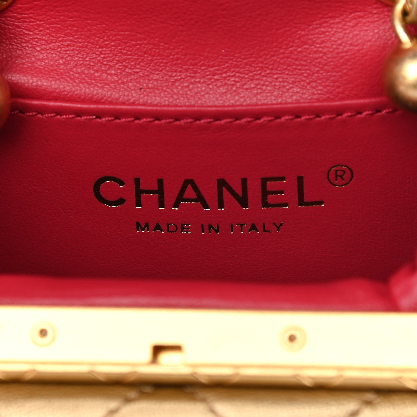 Metallic Lambskin Quilted Small My Crush Bag Gold