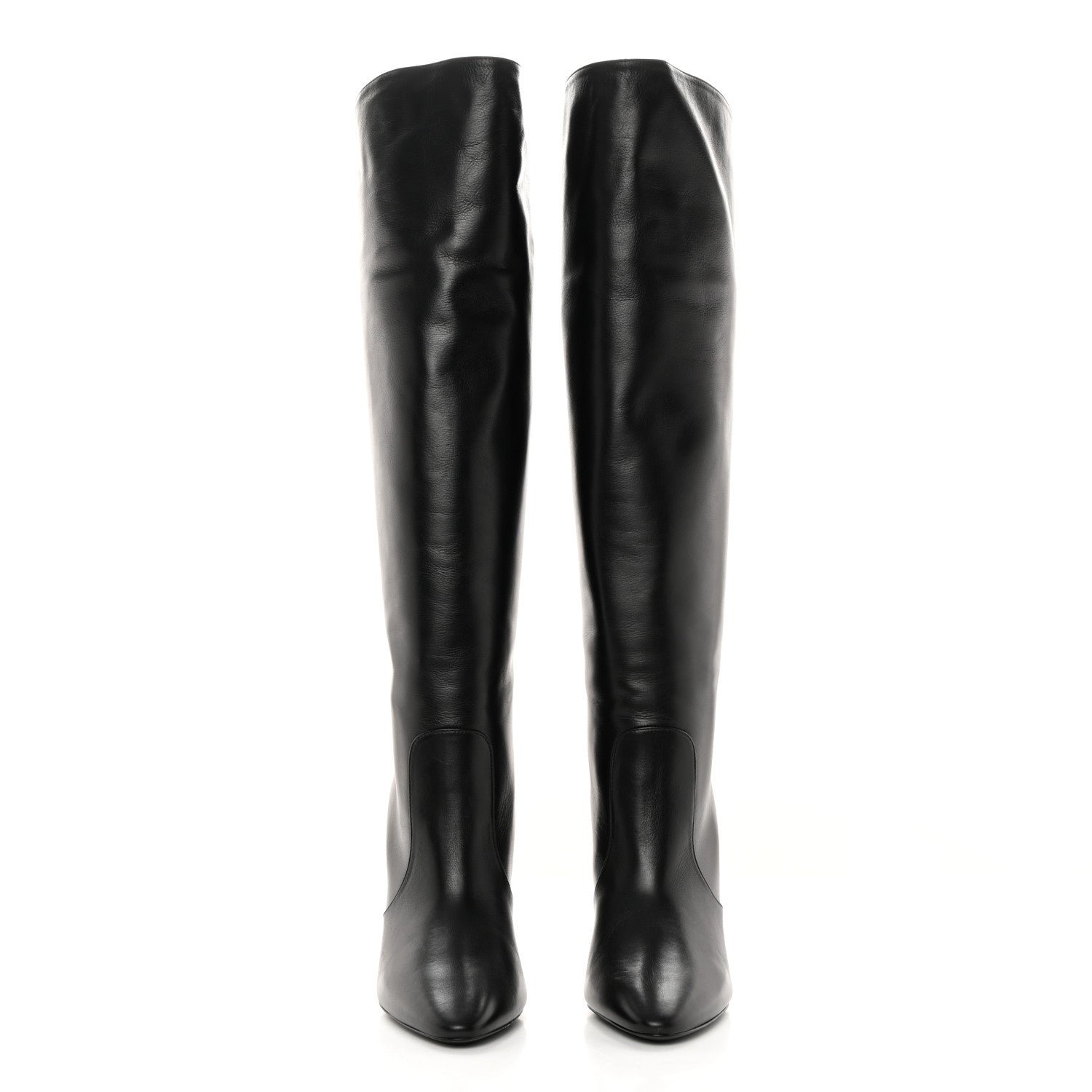 Saint Laurent Lambskin Koller 110 Tall Boots 40.5 Black 2 of 11