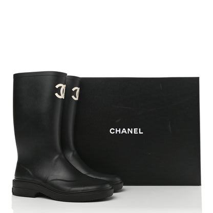 Chanel Caoutchouk CC High Boots 39 Black 13 of 13