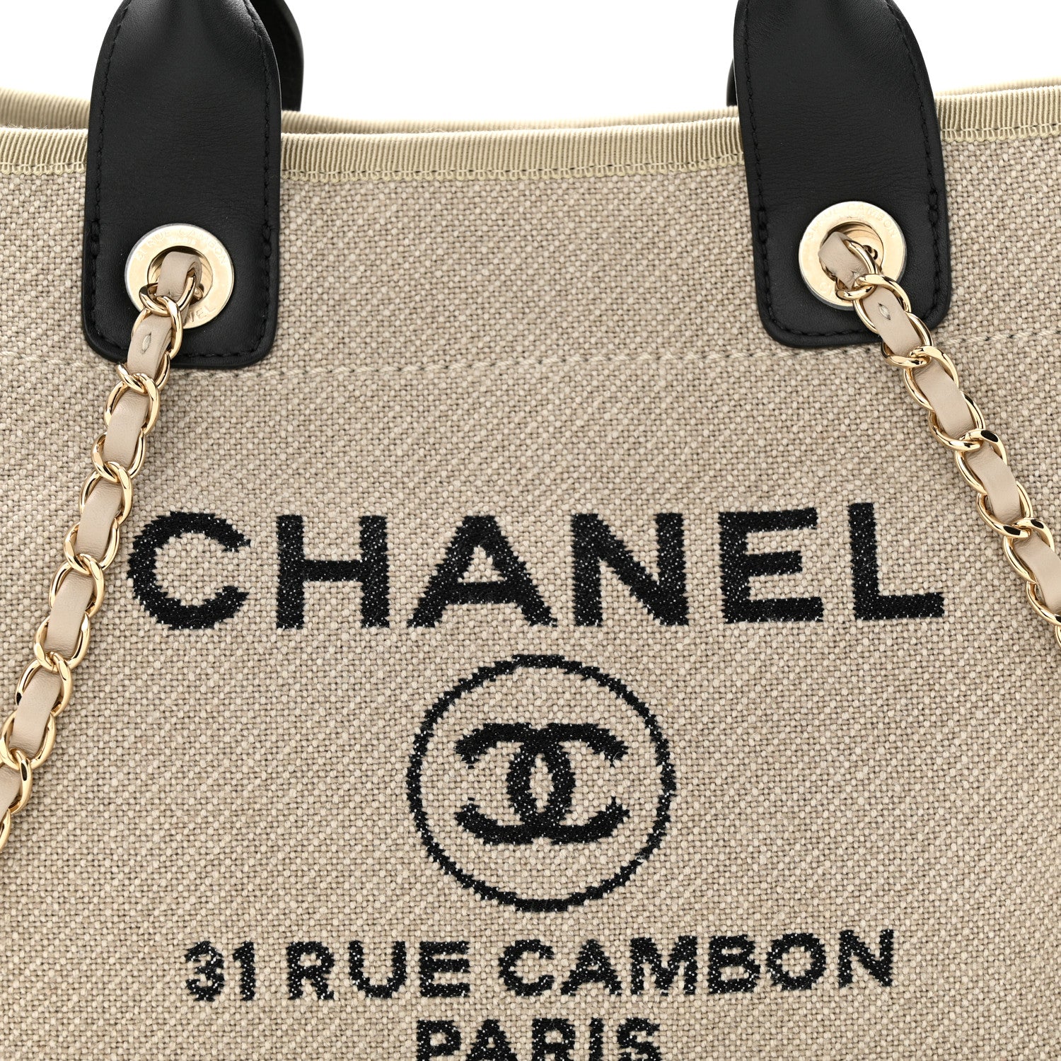 Chanel Mixed Fibers Small Deauville Tote Beige Black 9 of 11