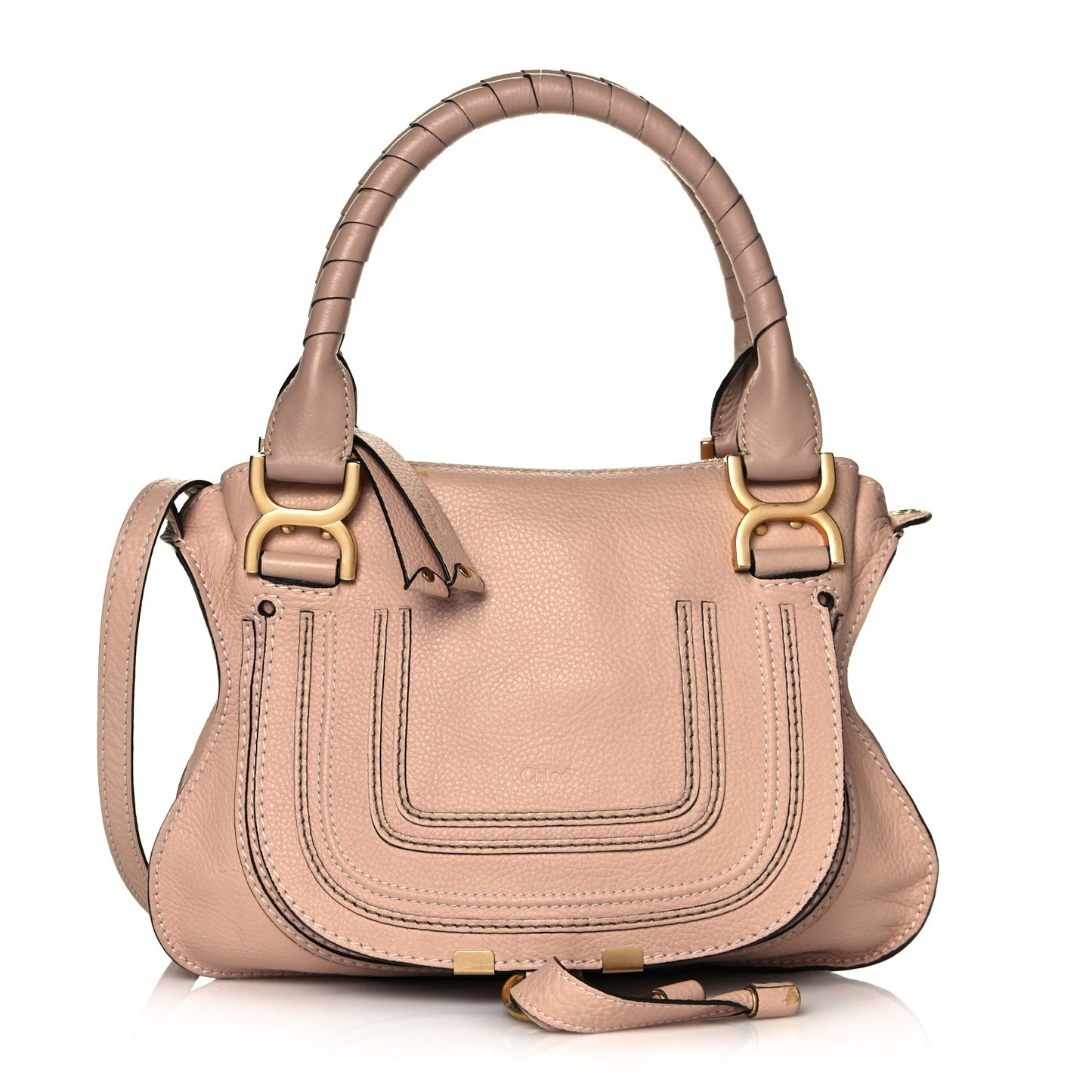 Calfskin Medium Marcie Satchel Pale Pink
