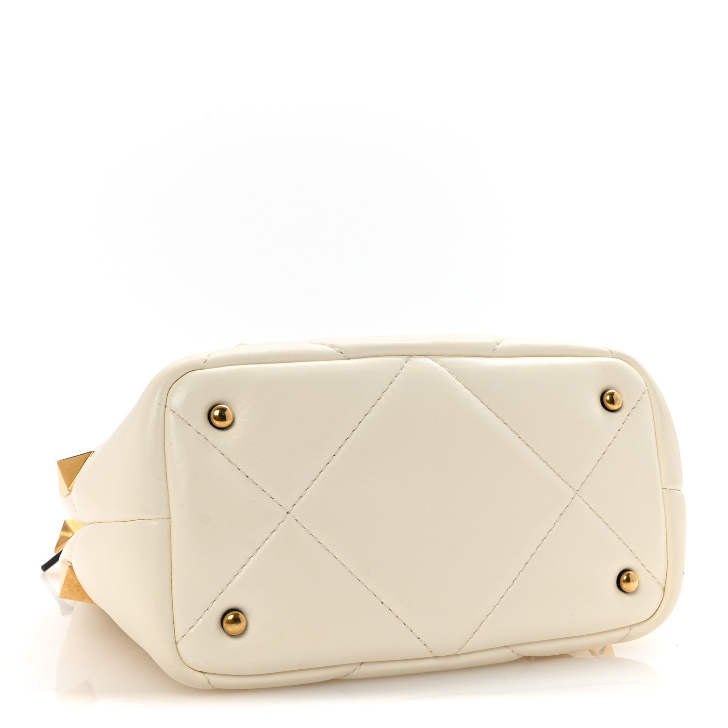 Valentino Garavani Nappa Small Roman Stud The Handle Bag Ivory 4 of 9
