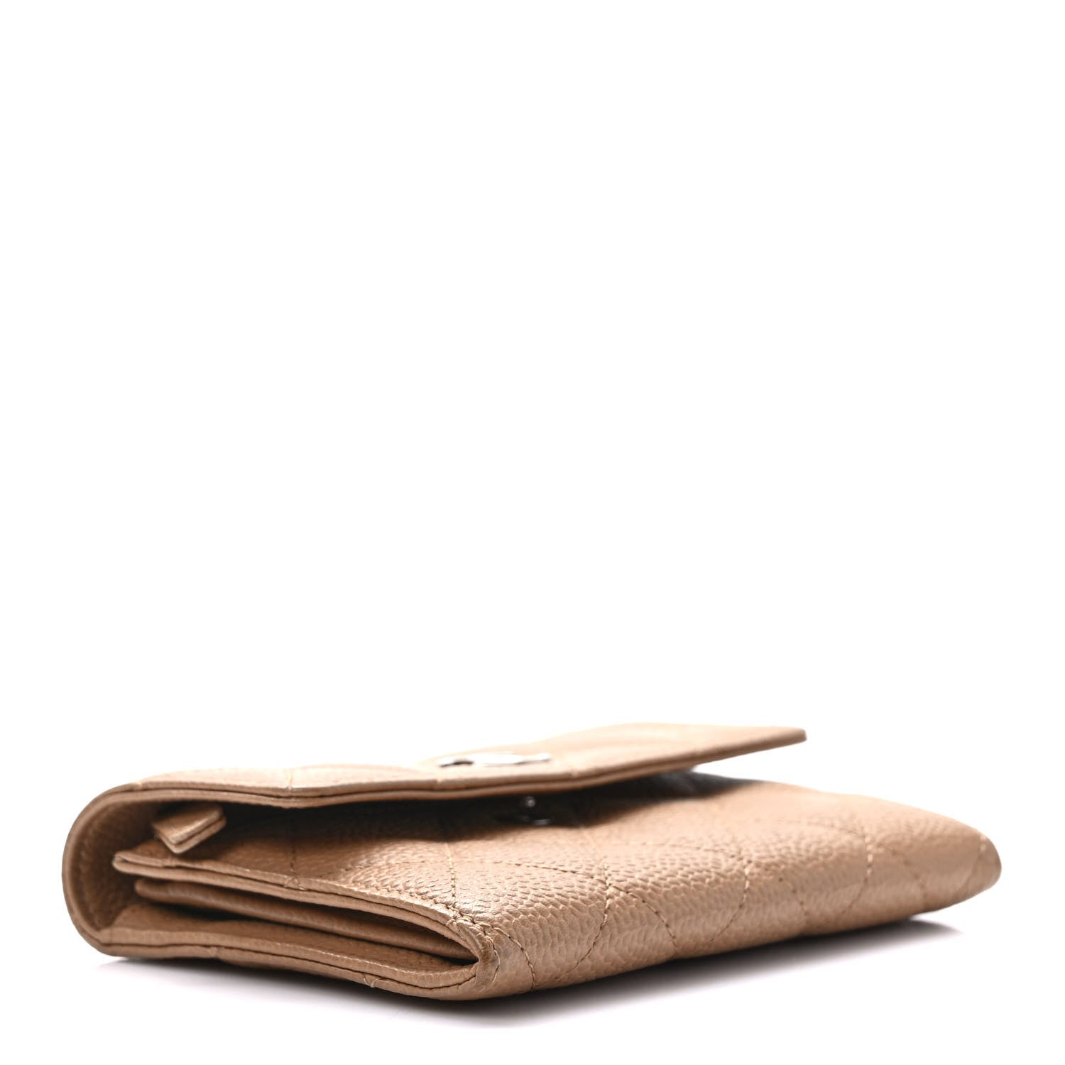Chanel Caviar Quilted Flap Wallet Dark Beige 4 of 7