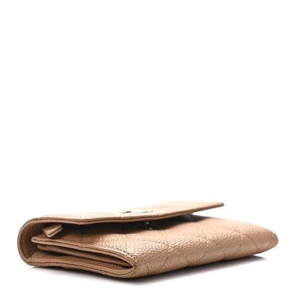 Chanel Caviar Quilted Flap Wallet Dark Beige 4 of 7