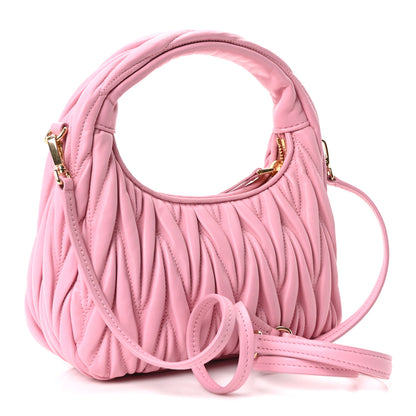 Miu Miu Nappa Matelasse Small Wander Hobo Alabastro 3 of 9