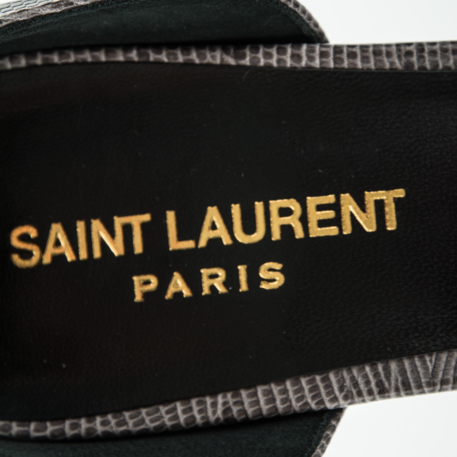 Saint Laurent Lizard Calfskin Embossed Jane 105 Ankle Strap Sandals 39.5 Earth 7 of 7