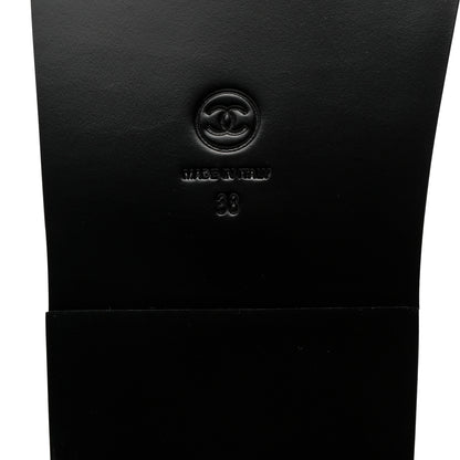 Chanel Grained Calfskin Velcro Dad Sandals 38 Black 8 of 9
