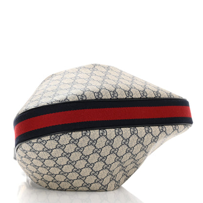 Gucci GG Supreme Monogram Textured Calfskin Web Large Attache Shoulder Bag Beige Blue 4 of 14