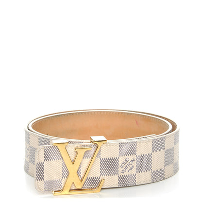 Louis Vuitton Damier Azur LV Initiales Belt 80 32 1 of 11