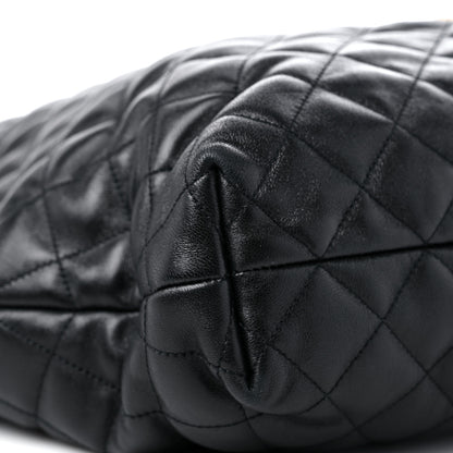 Saint Laurent Lambskin Quilted Maxi Icare Shopping Tote Black 9 of 10