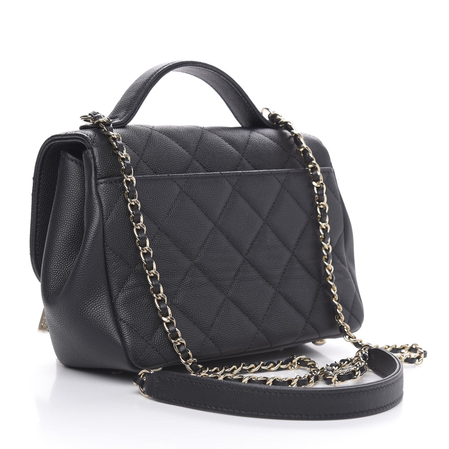 Caviar Quilted Mini Business Affinity Flap Black