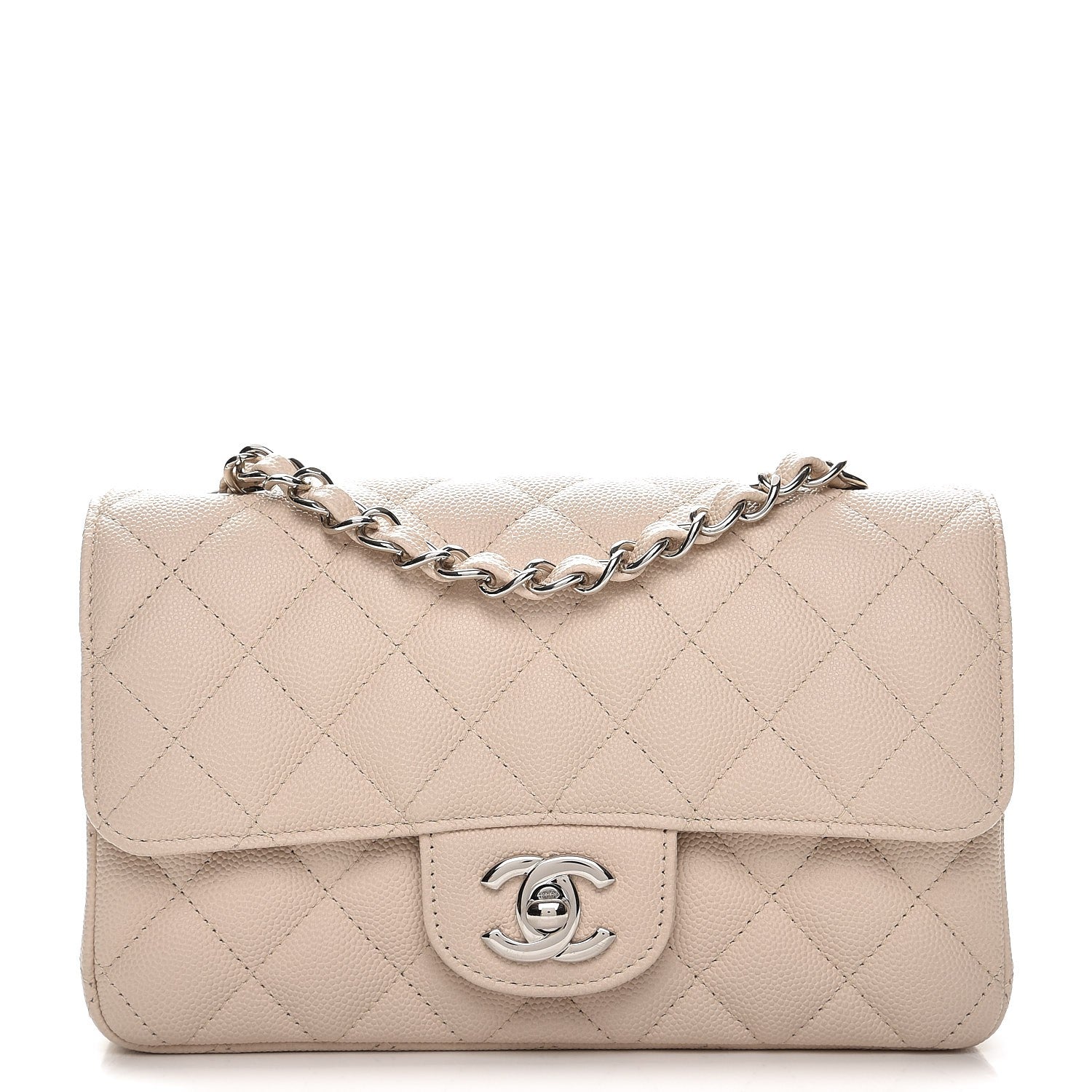 Chanel Caviar Quilted Mini Rectangular Flap Light Beige 1 of 8