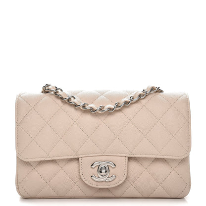 Chanel Caviar Quilted Mini Rectangular Flap Light Beige 1 of 8