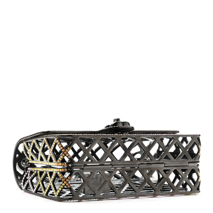 Chanel Metal Crystal Quilted Mini Evening Bag Pink Yellow Orange Light Pink 4 of 11