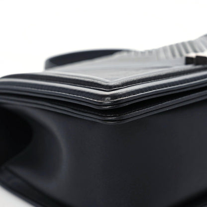 Chanel Lambskin Pleated Medium Boy Flap Black 11 of 18