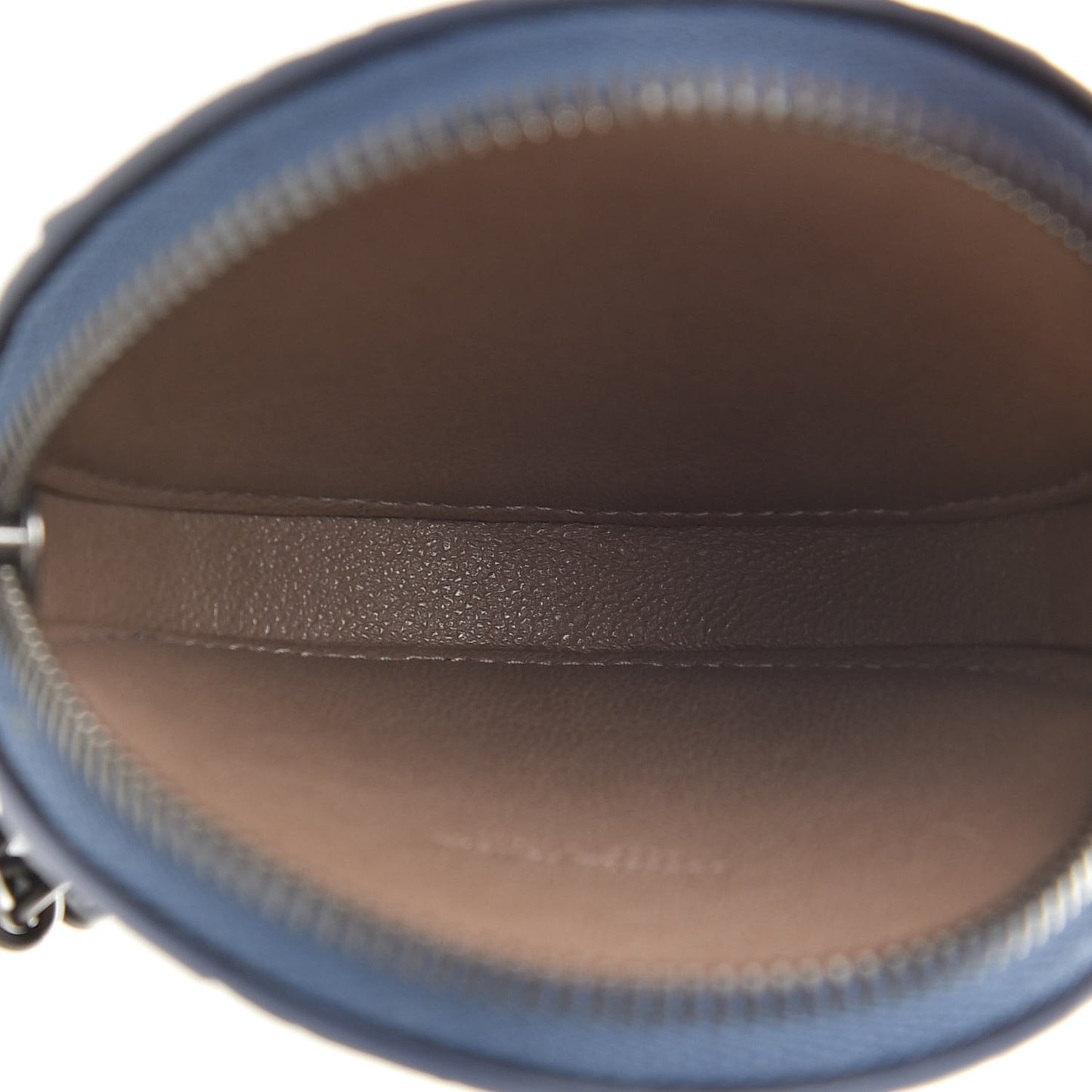 Nappa Intrecciato Round Coin Pouch Key Ring Denim