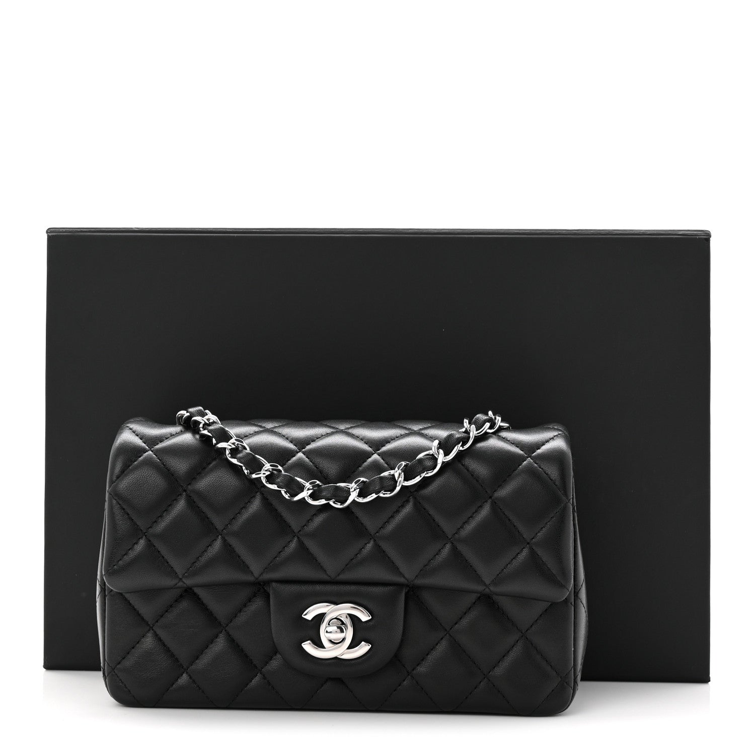 Chanel Lambskin Quilted Mini Rectangular Flap Black 11 of 11