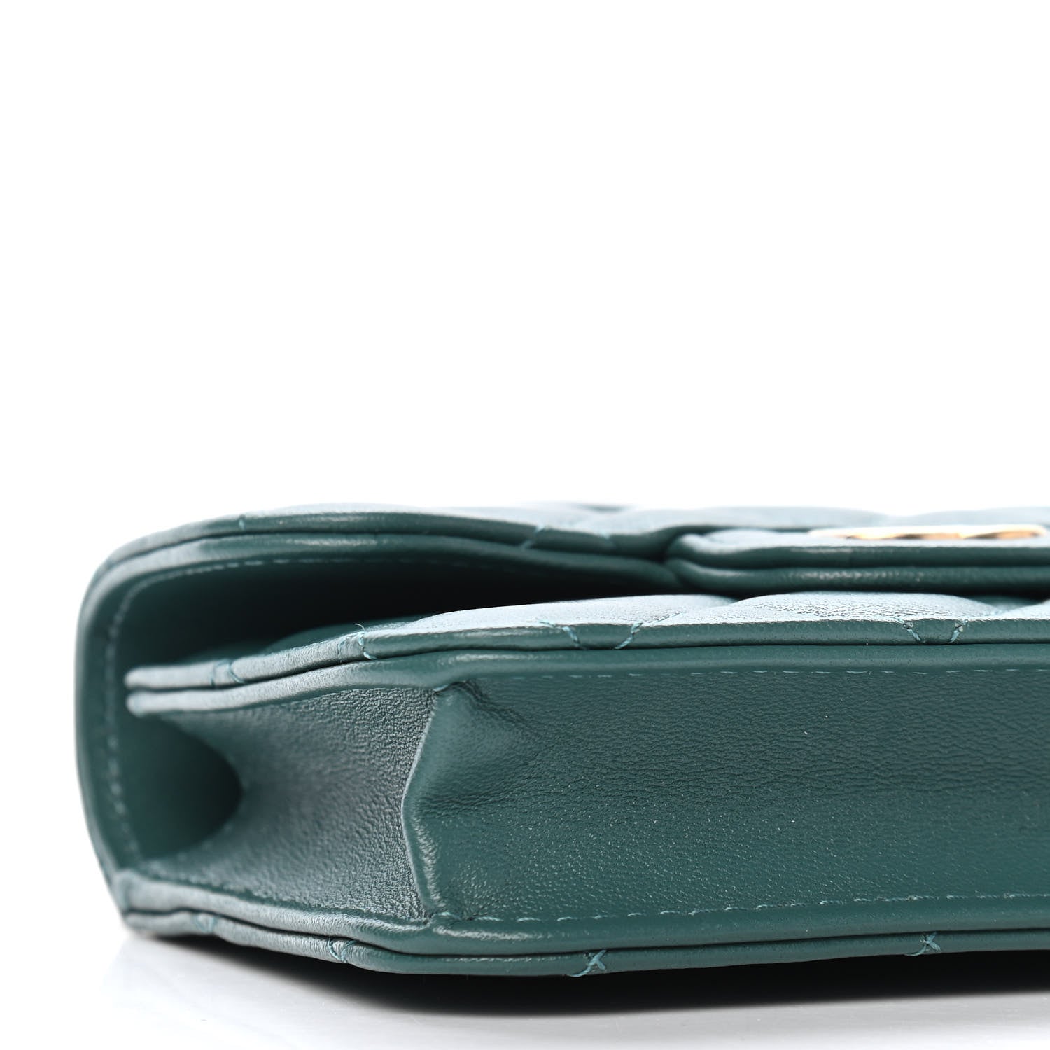 Chanel Lambskin Quilted Top Handle Flap Coin Purse With Chain Green 10 of 11