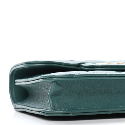 Chanel Lambskin Quilted Top Handle Flap Coin Purse With Chain Green 10 of 11