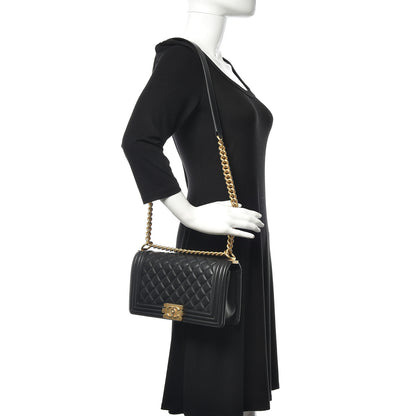 Chanel Lambskin Quilted Medium Boy Flap Black 2 of 13