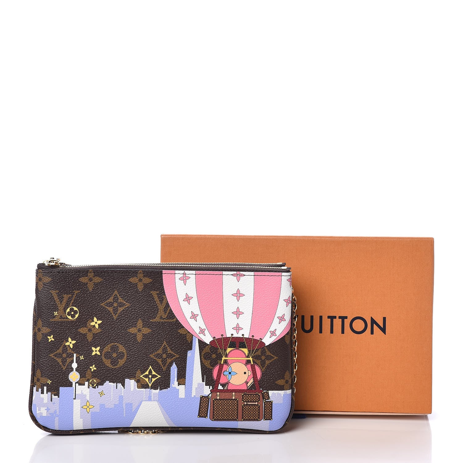 Louis Vuitton Monogram 2019 Christmas Animation Double Zip Pochette 10 of 10