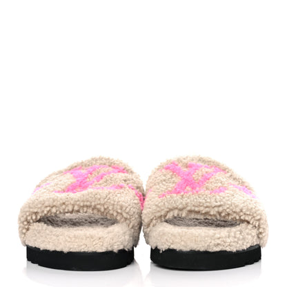 Louis Vuitton Shearling Paseo Flat Comfort Mule 40 Beige 2 of 8