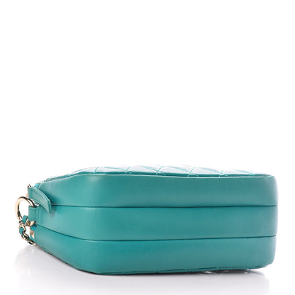 Chanel Patent Quilted Crown CC Double Zip Bag Blue 4 of 11