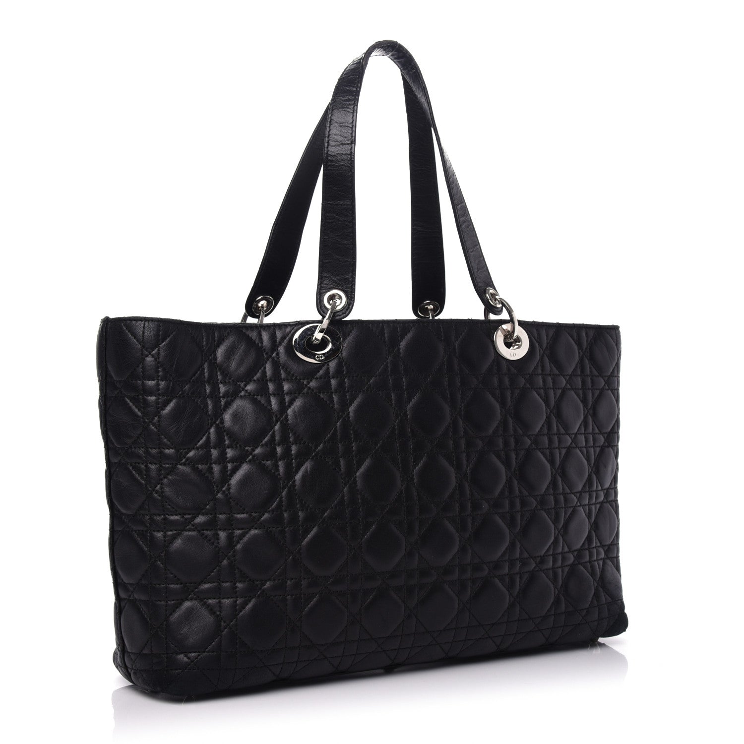 Christian Dior Lambskin Cannage Large Lady Dior Shopper Tote Black 3 of 11