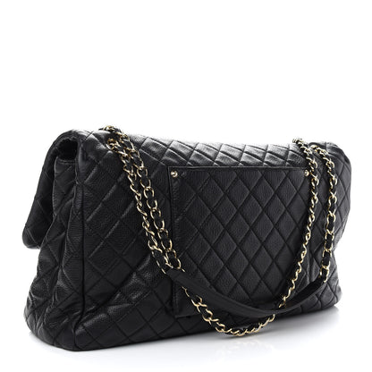 Chanel Calfskin Quilted XXL Travel Flap Bag Black 3 of 10