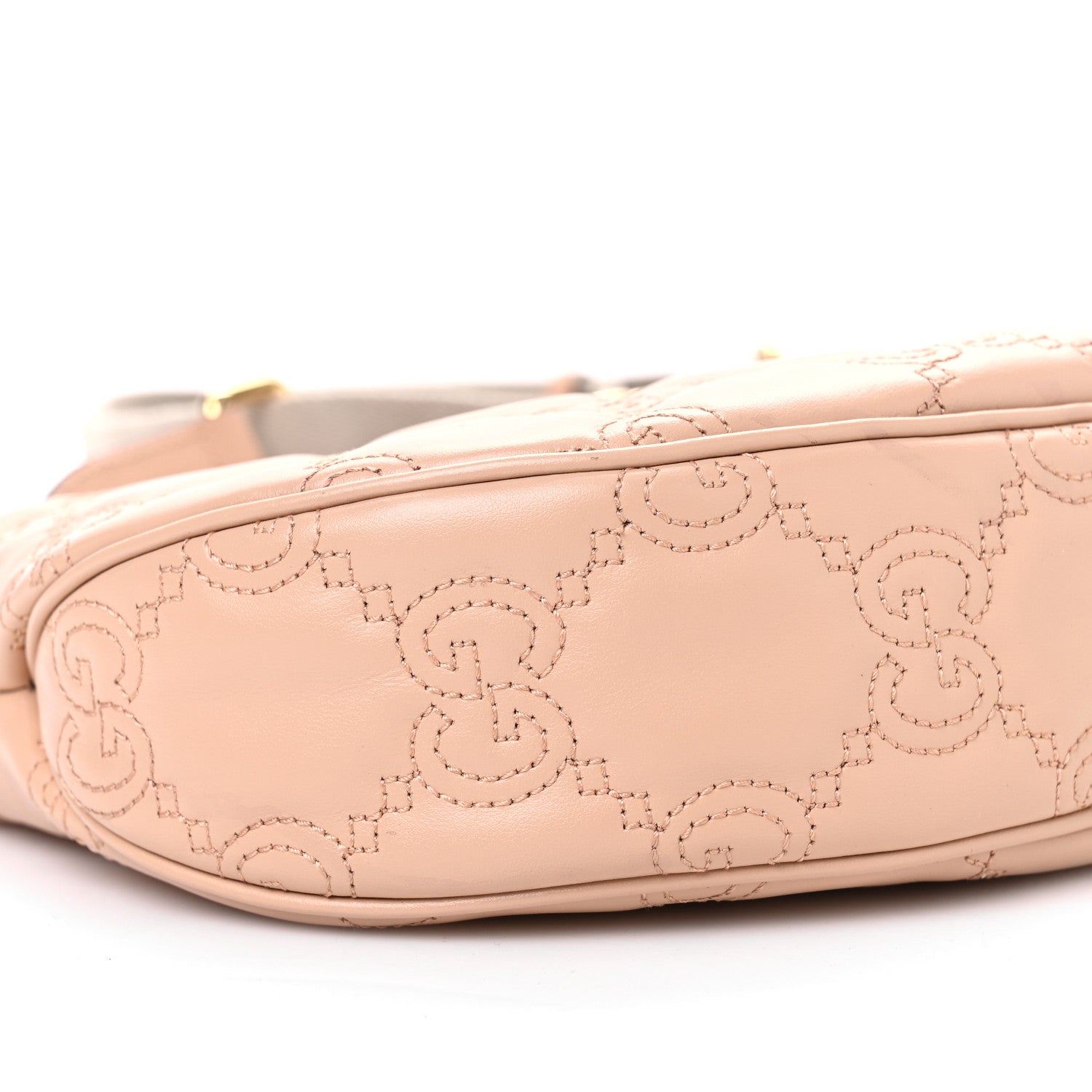 Gucci Calfskin GG Matelasse Small Hobo Shoulder Bag Perfect Pink Natural 9 of 10