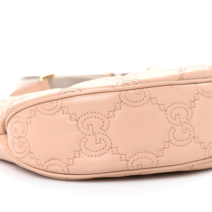 Gucci Calfskin GG Matelasse Small Hobo Shoulder Bag Perfect Pink Natural 9 of 10
