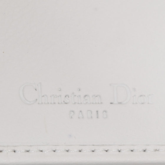 Leather Cannage D Charm Wallet White