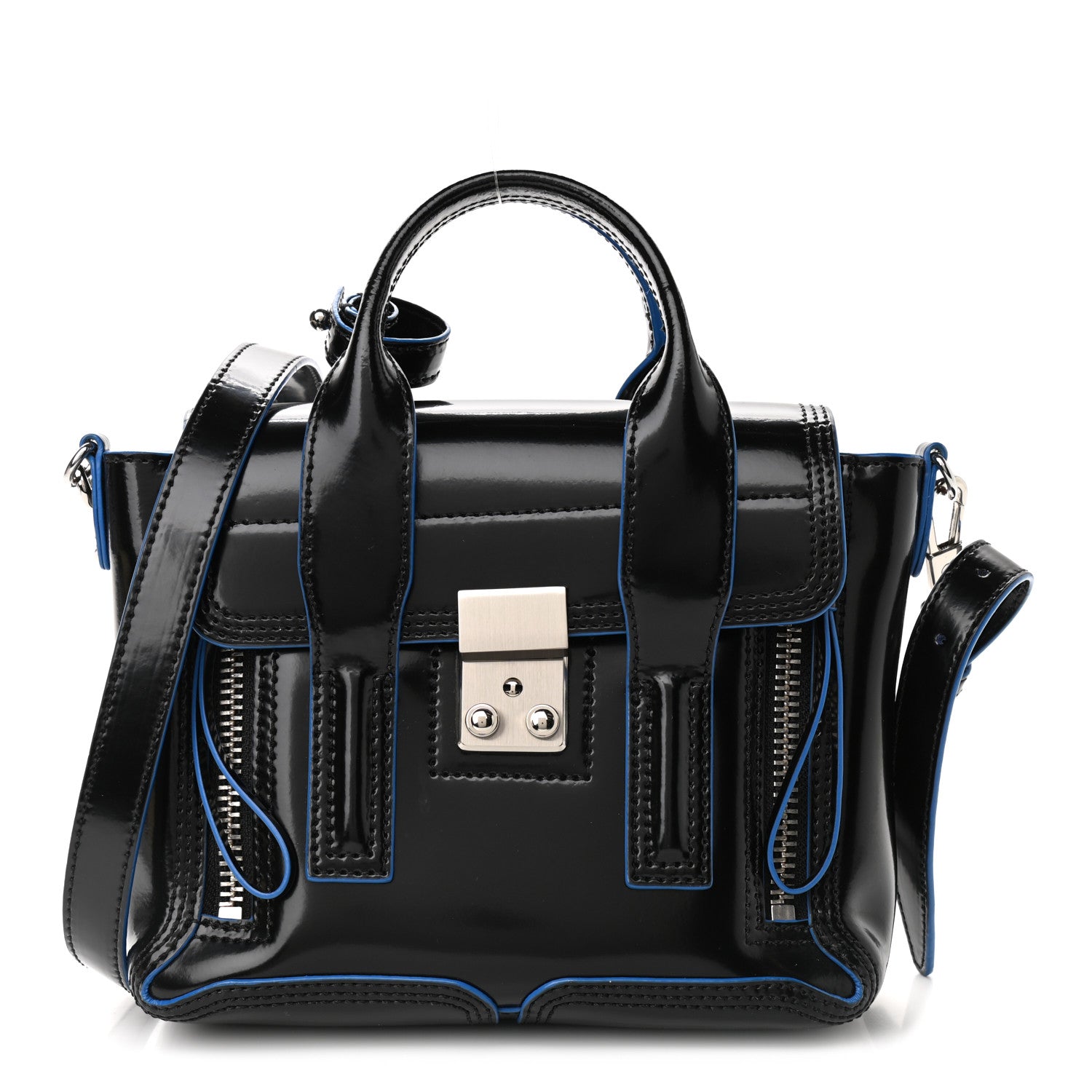 3.1 Phillip Lim Smooth Bridle Calfskin Mini Pashli Satchel Black 1 of 7