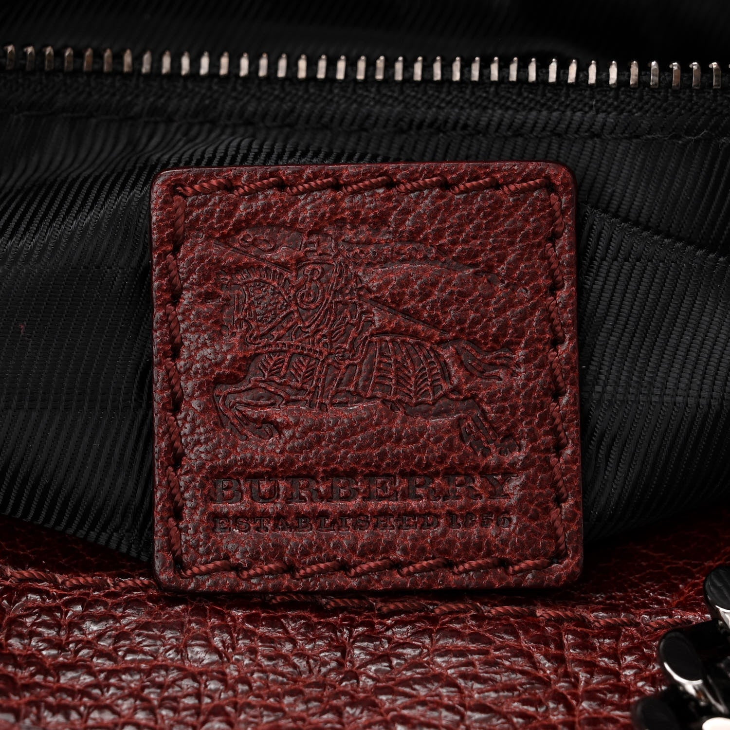 Burberry Calfskin Ashmore Tote Burgundy 6 of 12