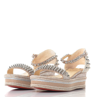 Christian Louboutin Vacchetta Laminato Madmonica 60 Platform Sandals 37 Version Silver 2 of 7
