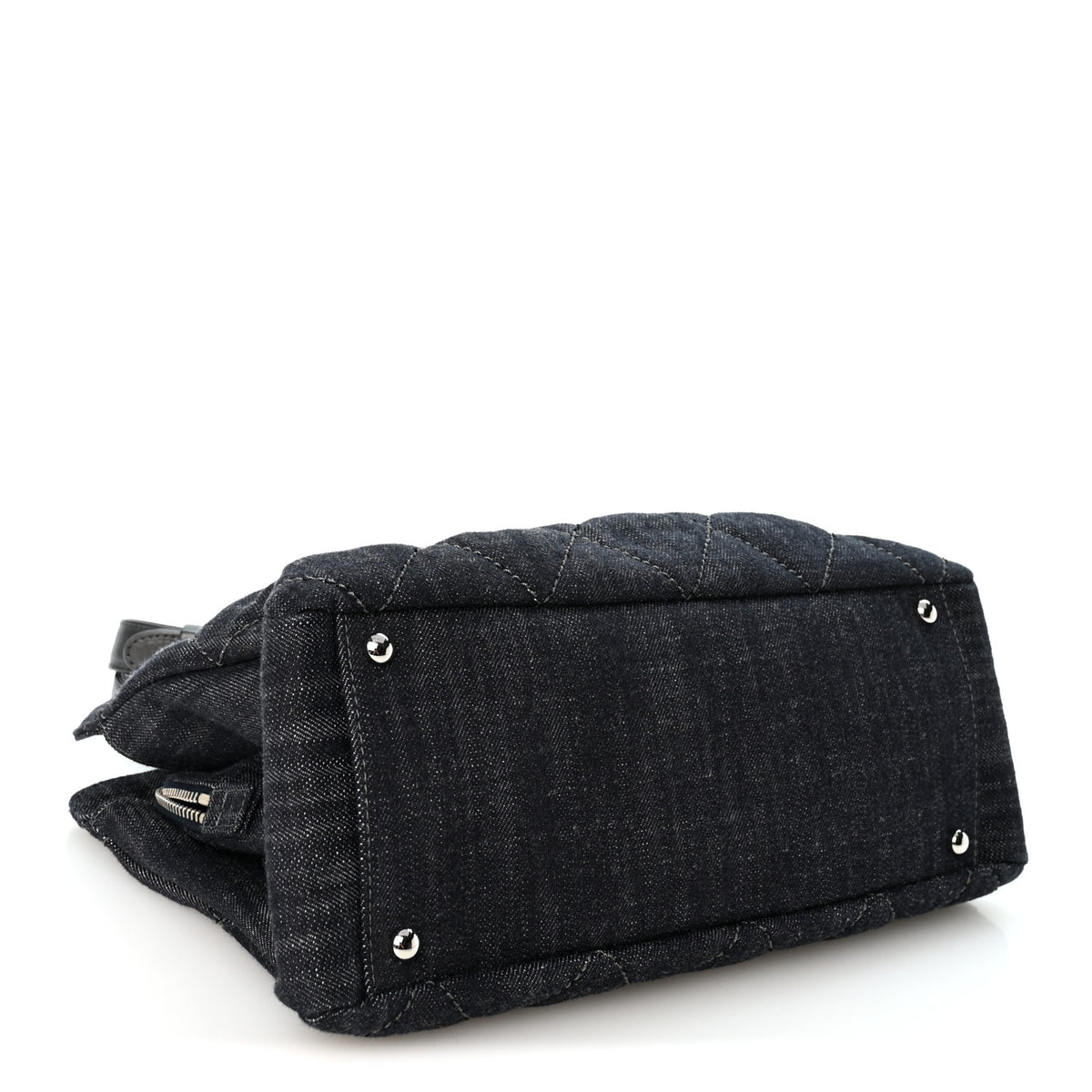 Chanel Denim Quilted Timeless Tote Dark Blue 4 of 11