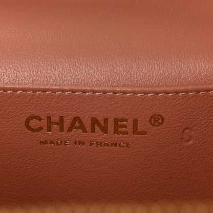 Chanel Lambskin Flat Quilted Knock On Wood Large Vanity Case Beige 6 of 9