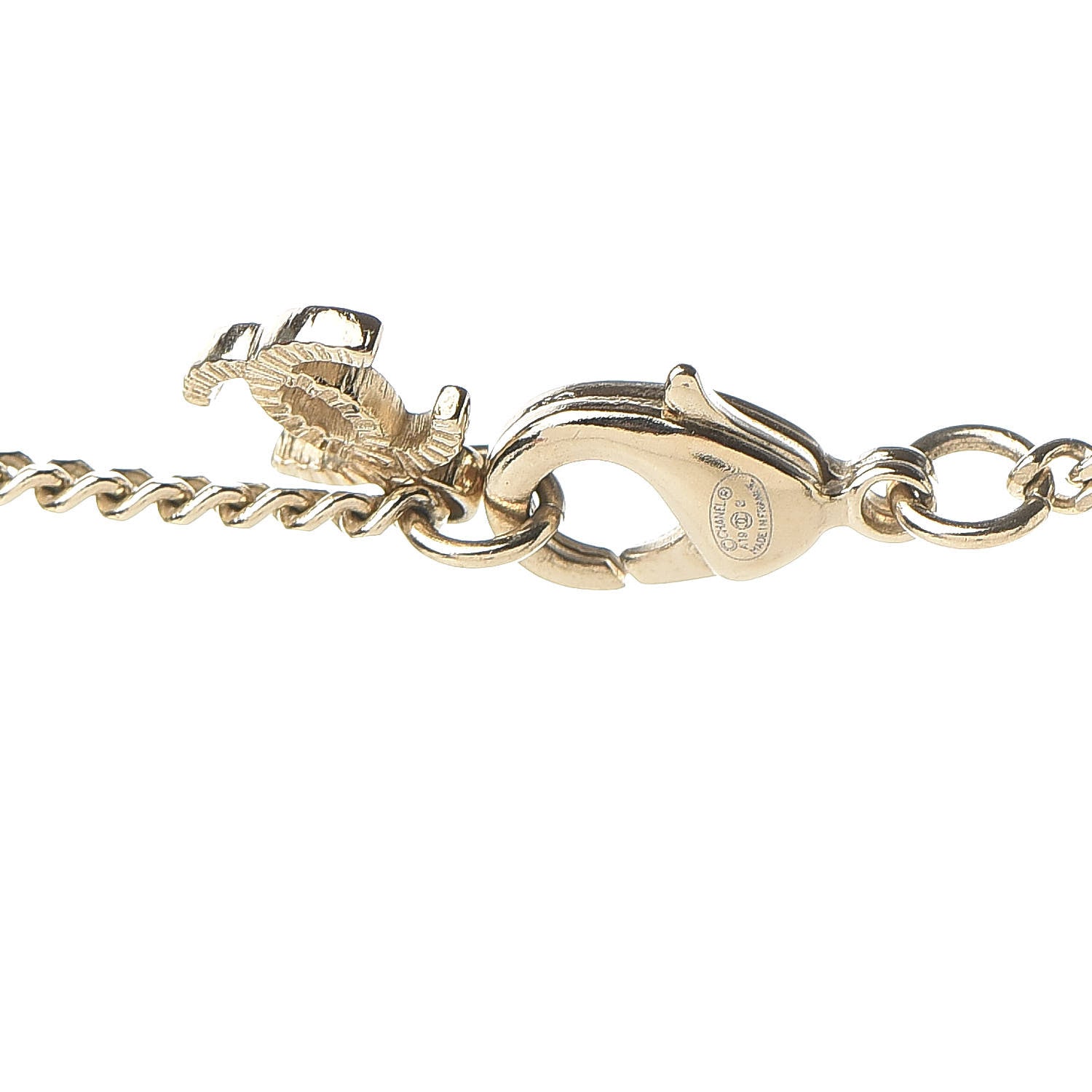 Chanel Crystal Pearl Beaded CC Long Necklace Black Gold 4 of 5