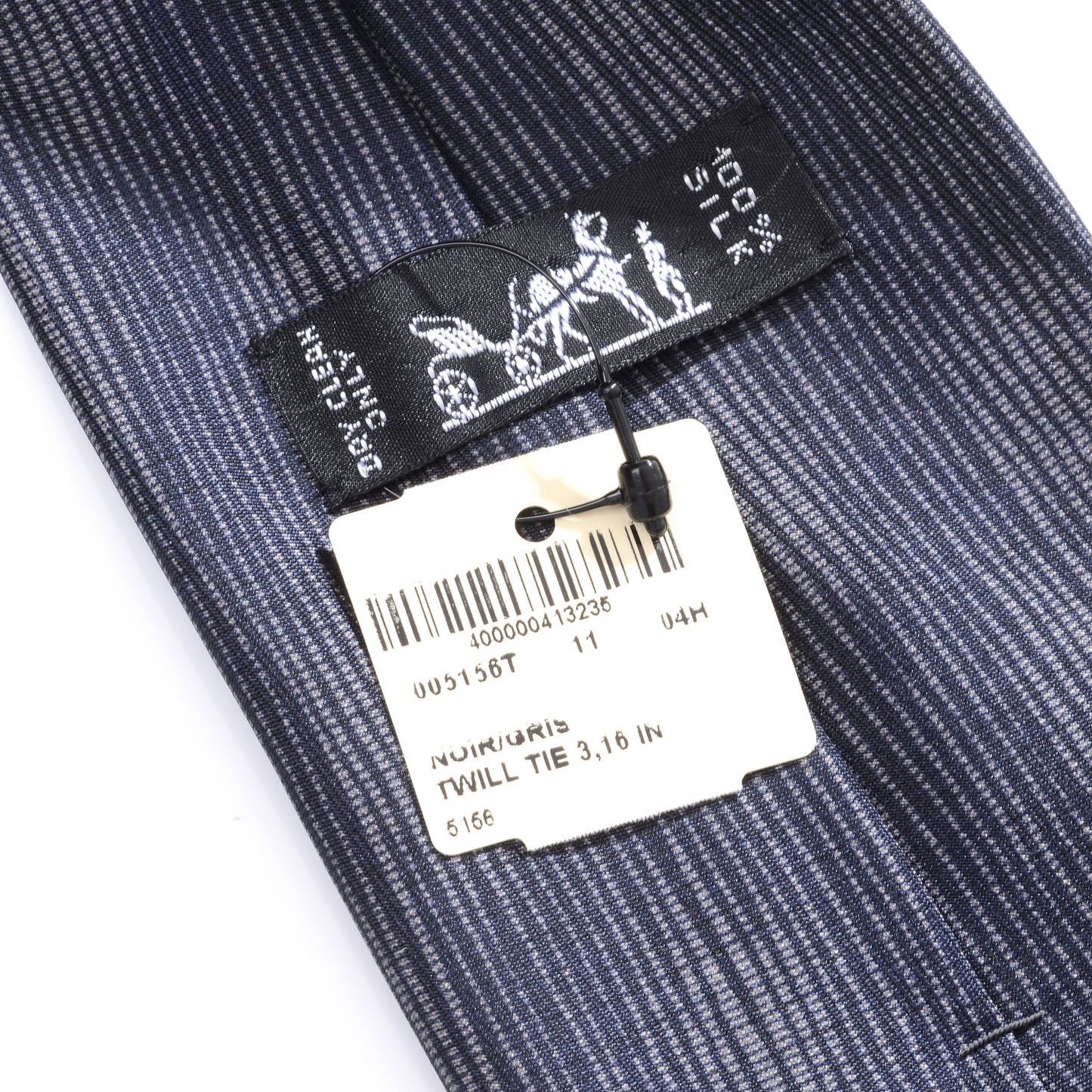 Mens Twill Silk Neck Tie Noir and Gris