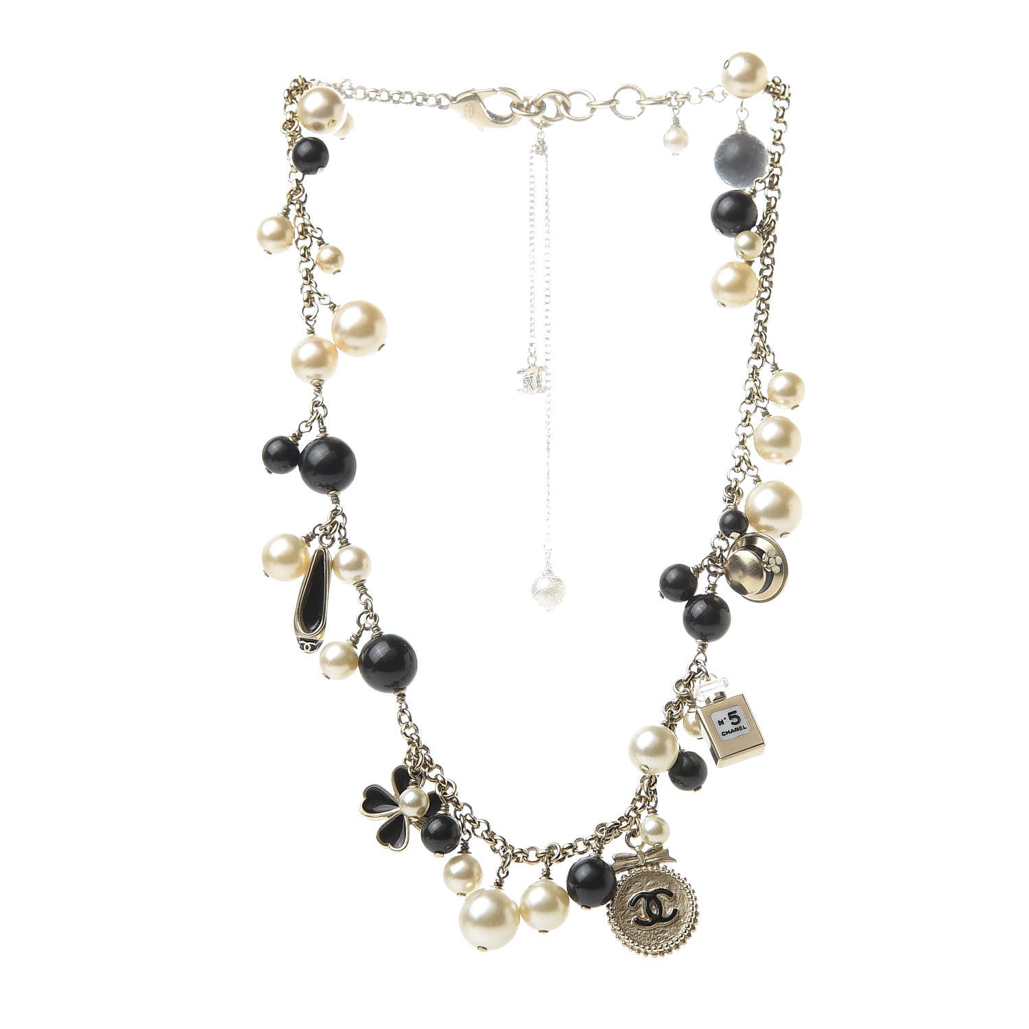 Chanel Pearl Charm CC Short Necklace Gold 3 of 4