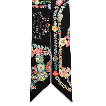 Hermes Silk Brides de Gala en Fleurs Twilly Black Multicolor White 2 of 5