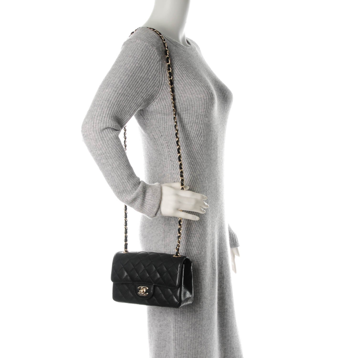 Chanel Caviar Quilted Mini Rectangular Flap Black 2 of 7