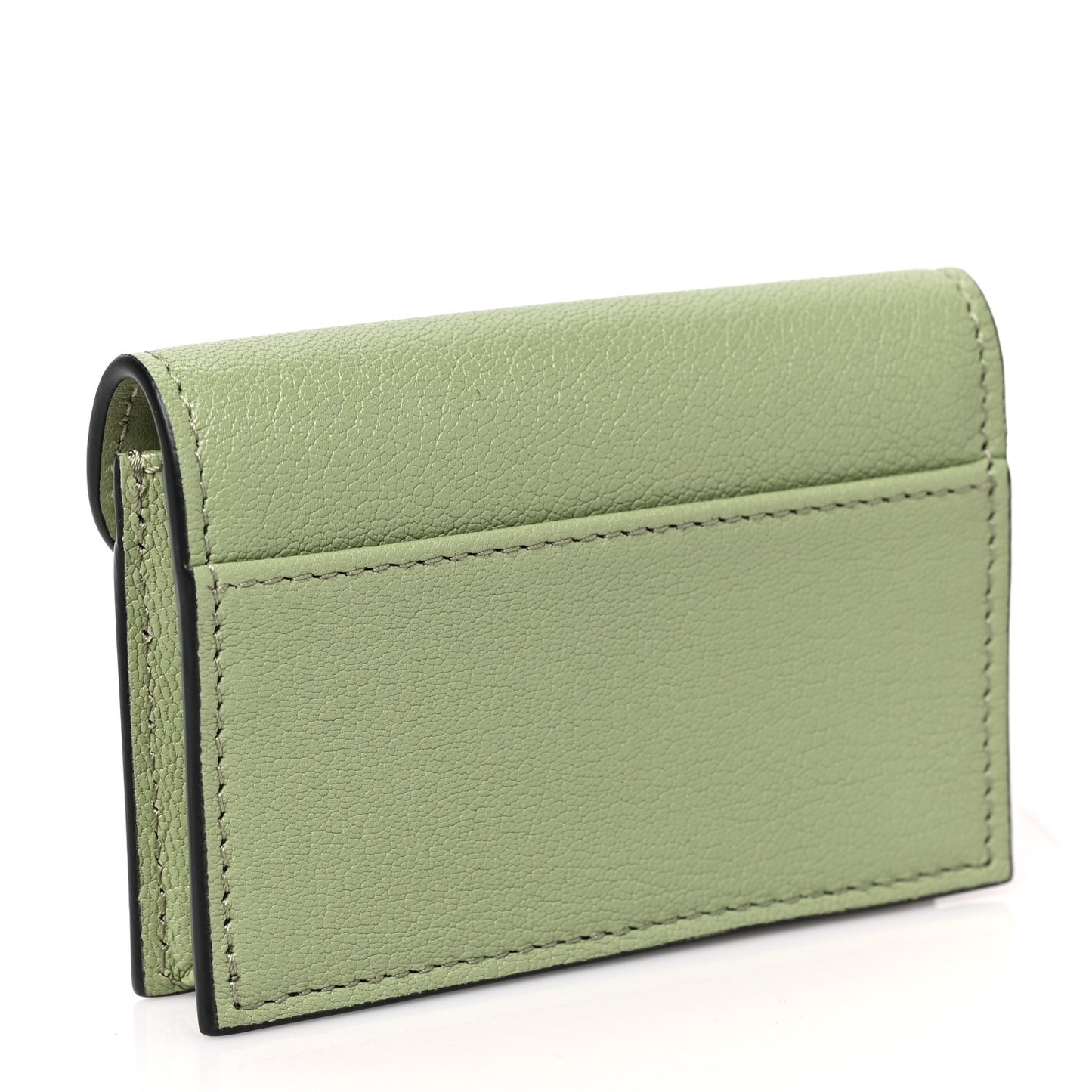Goatskin Saddle Card Holder Light Green