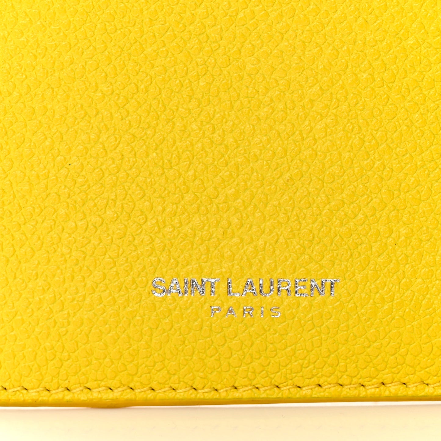 Grained Calfskin 5 Fragments Zip Pouch Card Holder Sunflower